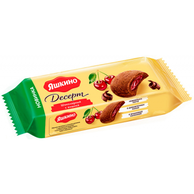 Печенье сдобное десерт шоколадный с вишней 165г пп Яшкино Праздничный Стол