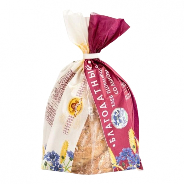 Хлеб Благодатный пшеничный со льном нарезка 0,35кг пп Беларусь Праздничный Стол