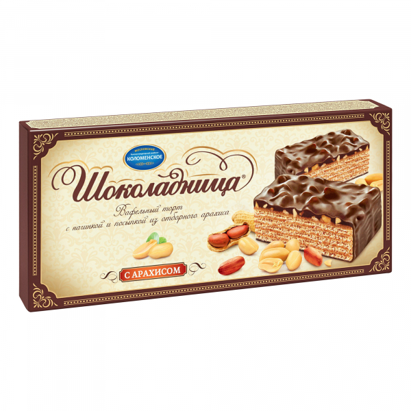 Торт вафельный Шоколадница С арахисом 230г бк Праздничный Стол