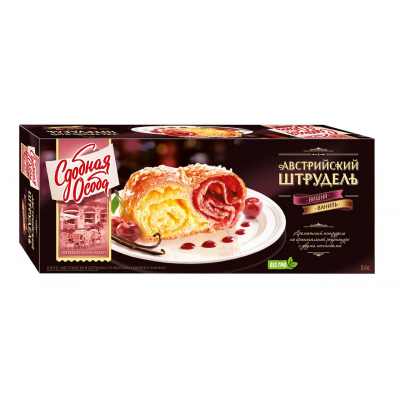 Пирог Австрийский штрудель Вишня/ваниль 400г бк Черемушки Праздничный Стол
