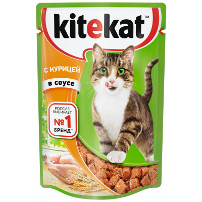 Корм Китекат Любимая порция Курица/соус 85г пп Праздничный Стол