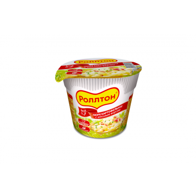 Пюре картофельное Роллтон С мясным вкусом 40г стакан Праздничный Стол