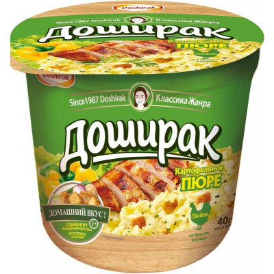 Пюре картофельное Доширак с курицей 40г стакан Праздничный Стол