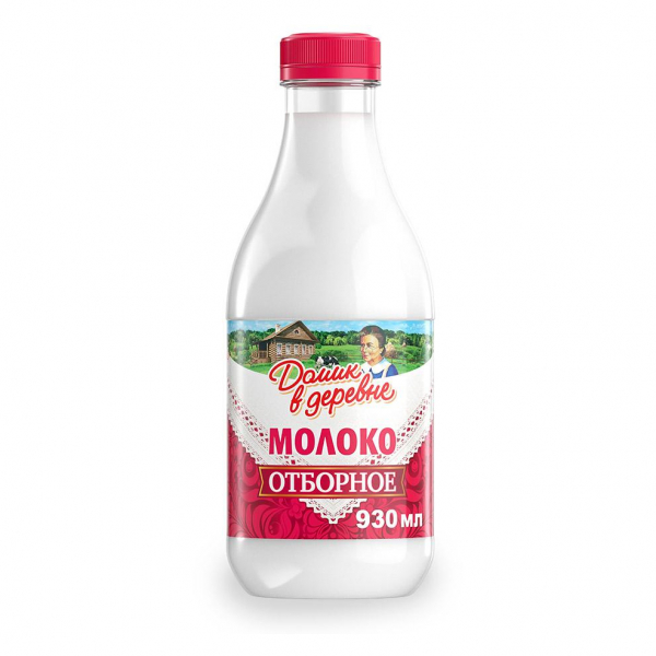 Молоко Домик в деревне Отборное 3,7%-4,5% 930г пб БЗМЖ Праздничный Стол