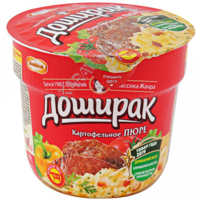Пюре картофельное Доширак с мясом 40г стакан Праздничный Стол