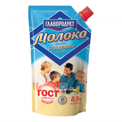 Молоко сгущ с сахаром Главпродукт ГОСТ 8,5% 270г пп БЗМЖ Праздничный Стол