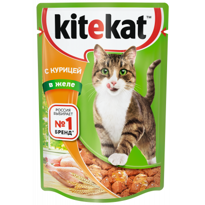 Корм Китекат Любимая порция Курица/желе 85г пп Праздничный Стол