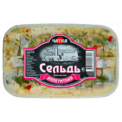 Сельдь филе- кусочки Аппетитная 180 г пб Чатка Праздничный Стол
