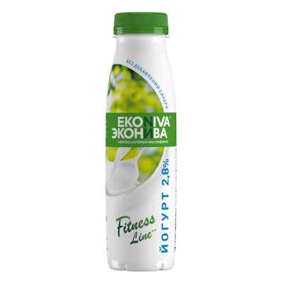Йогурт питьевой ЭкоНива Фитнесс Натуральный 2,8% 300г пб БЗМЖ Праздничный Стол