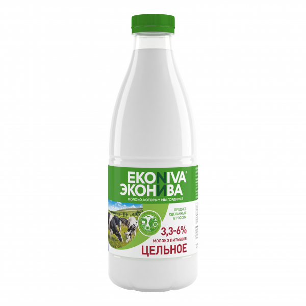 Молоко ЭкоНива Цельное 3,3-6% 1л пб БЗМЖ Праздничный Стол
