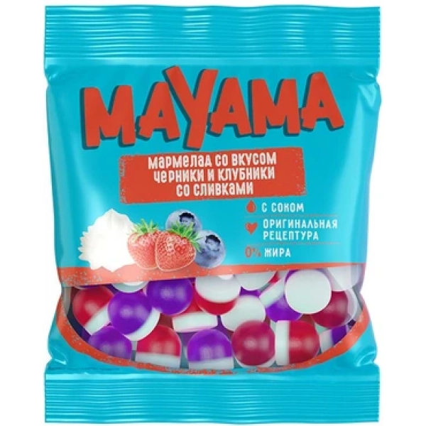 Мармелад жевательный Маяма Клубника/черника со сливками 70г пп Праздничный Стол