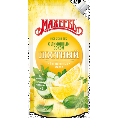 Соус майонезный Махеевъ Постный с лим соком 30% 190г пп БЗМЖ Праздничный Стол
