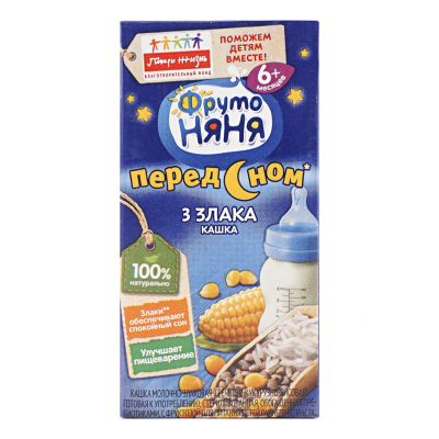 Каша Фрутоняня жидкая мол Мультизлаковая с 6-ти месяцев 200г бк БЗМЖ Праздничный Стол