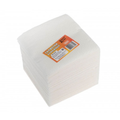 Салфетки бумажные белые 100шт Домашний сундук Праздничный Стол