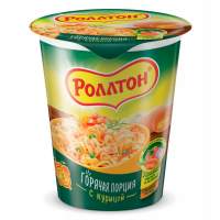 Лапша Роллтон Горячая порция С курицей 70г стакан Праздничный Стол