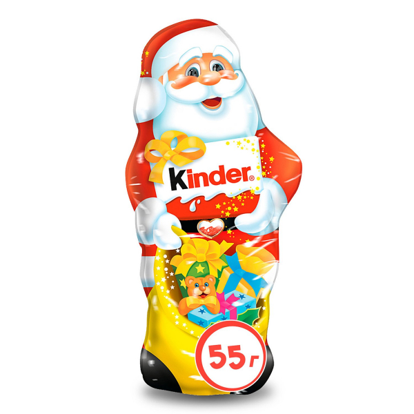 Шоколад Киндер фигурный Дед Мороз 55г фольга Праздничный Стол