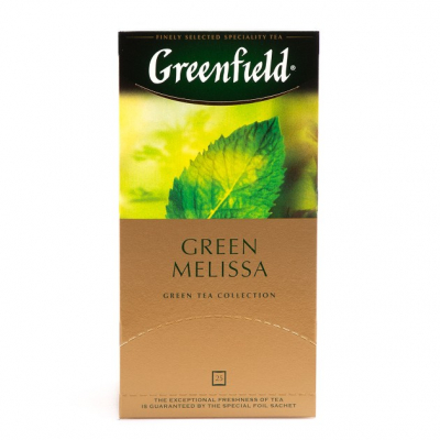 Чай Гринфилд зеленый Мелисса/мята/лимон 25*1,5г с/я бк Праздничный Стол
