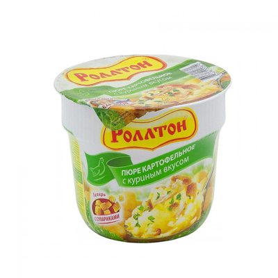 Пюре картофельное Роллтон Вкус курицы 40г стакан Праздничный Стол