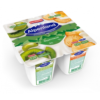 Продукт йогуртный Альпенлэнд Киви/крыжовник/ананас 0,3% 95г БЗМЖ Праздничный Стол