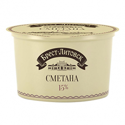Сметана Брест-Литовская 15% 180г стакан БЗМЖ Праздничный Стол