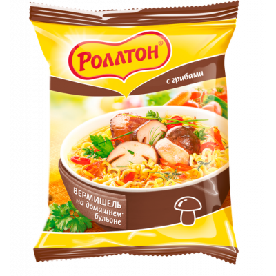 Вермишель Роллтон с грибами б/п 60г пп Праздничный Стол