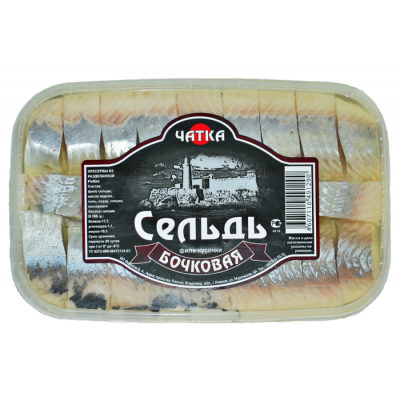 Сельдь филе- кусочки Бочковая 180г пб Чатка Праздничный Стол
