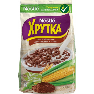 Завтрак готовый Нестле Хрутка колечки шоколадные 210г м/у Праздничный Стол