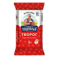 Творог Иван Поддубный 9% 180г пп БЗМЖ Праздничный Стол