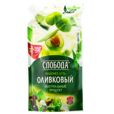 Майонез Слобода Оливковый 67% 400мл пп БЗМЖ Праздничный Стол