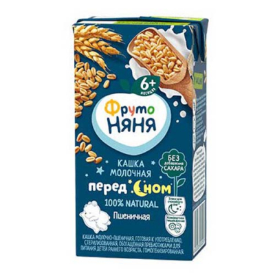 Каша Фрутоняня жидкая мол Пшеничная с 6-ти месяцев 200г бк БЗМЖ Праздничный Стол