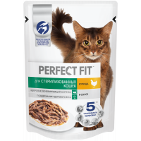 Корм Перфект Фит для стерилизованных кошек курица 75г пп