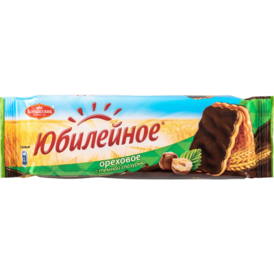 Печенье Юбилейное Ореховое с глазурью 116г пп Праздничный Стол