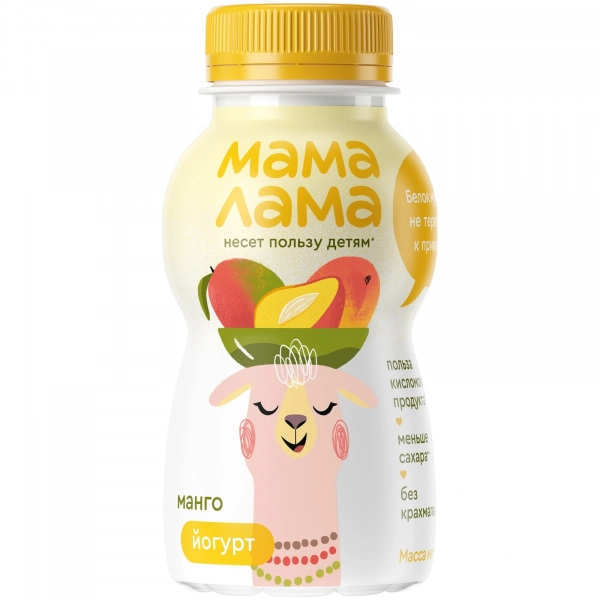 Йогурт Мама Лама Манго 2,5% 200г пб БЗМЖ Праздничный Стол