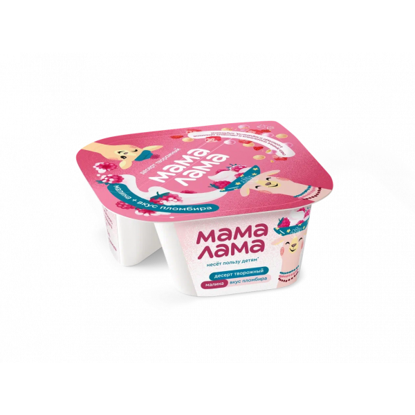 Десерт творожный Мама Лама Малиновый пломбир 5,7% 125г пб БЗМЖ Праздничный Стол