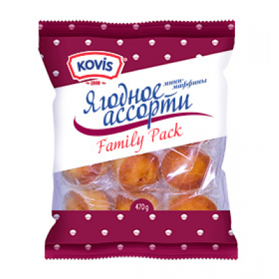 Мини-маффины Ковис Ягодное ассорти 470г пп Праздничный Стол