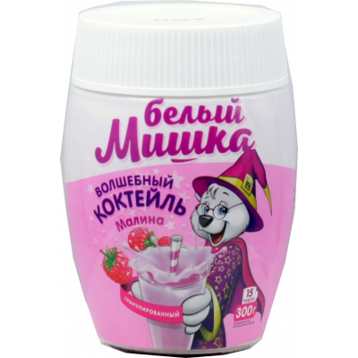 Смесь Белый мишка для приготовления молочного коктейля Малина 300г пб Праздничный Стол