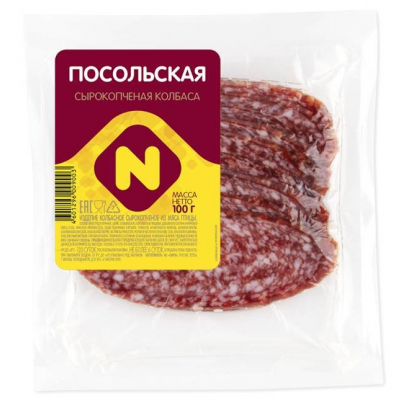 Колб ПАПА МОЖЕТ Посольская с/к 100г в/у нарезка Останкино Праздничный Стол