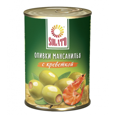 Оливки Солато с креветкой 300мл жб ключ Праздничный Стол