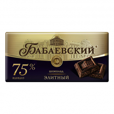 Шоколад Бабаевский Элитный 75% 90г БА Праздничный Стол