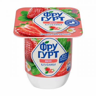 Продукт йогуртный Фругурт клубника 2.5% 115г стакан БЗМЖ Праздничный Стол